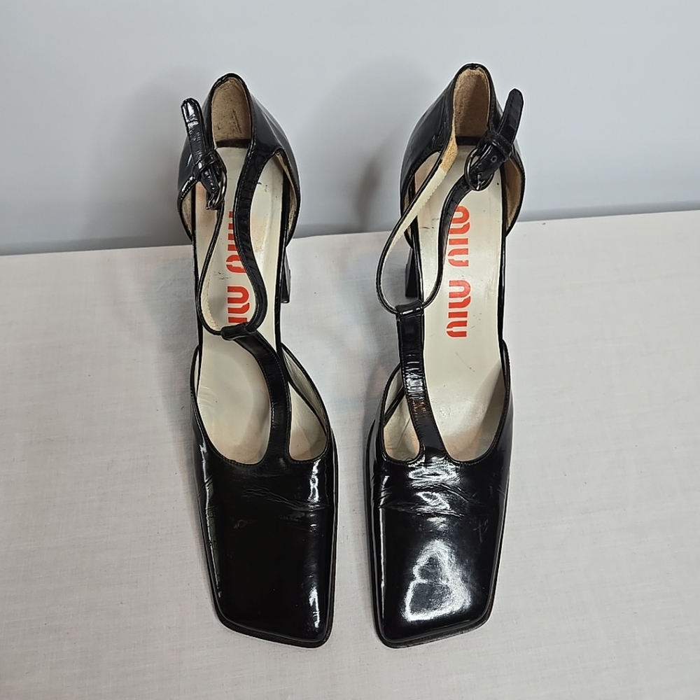 Miu Miu Black Patent Leather Women's Shoes